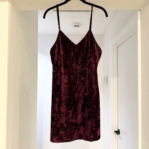 Angie Velvet Slip Dress in Deep Burgundy